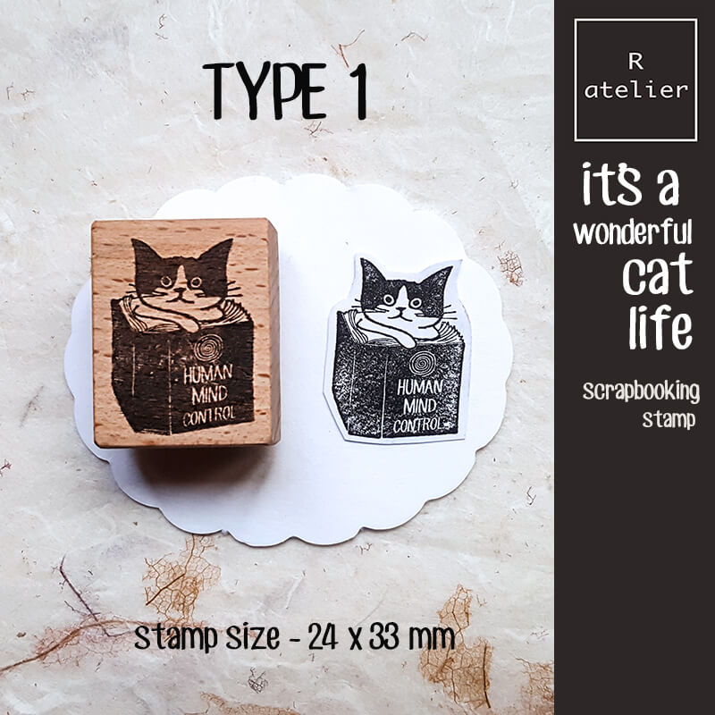 It's a Wonderful Cat Life Scrapbooking Wooden Stamp