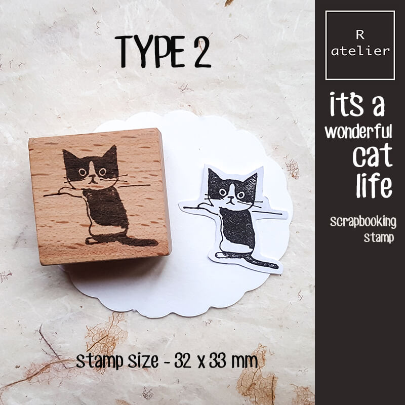 It's a Wonderful Cat Life Scrapbooking Wooden Stamp