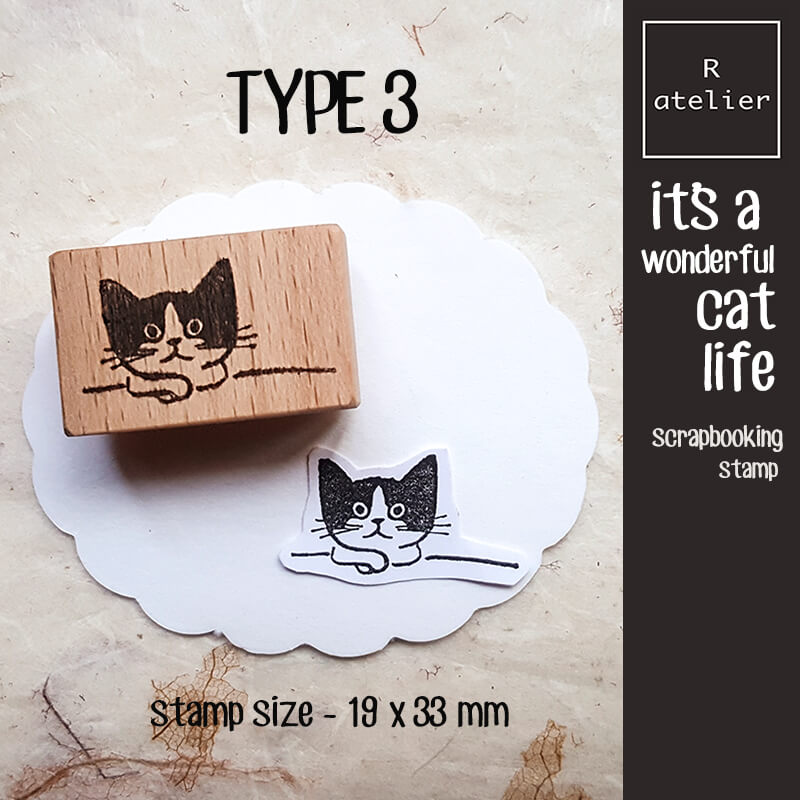 It's a Wonderful Cat Life Scrapbooking Wooden Stamp