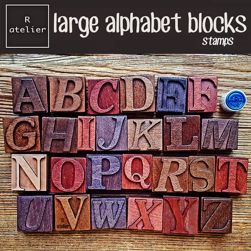 Large Alphabet Blocks Scrapbooking Wooden Stamps