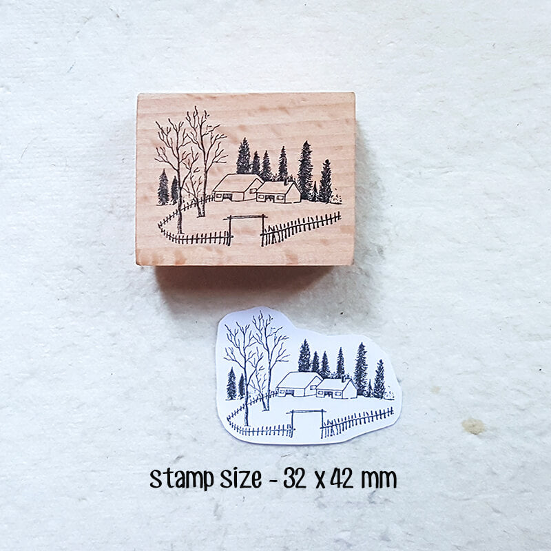 Outdoor Life Nature Autumn Camping Scrapbooking Wooden Stamp