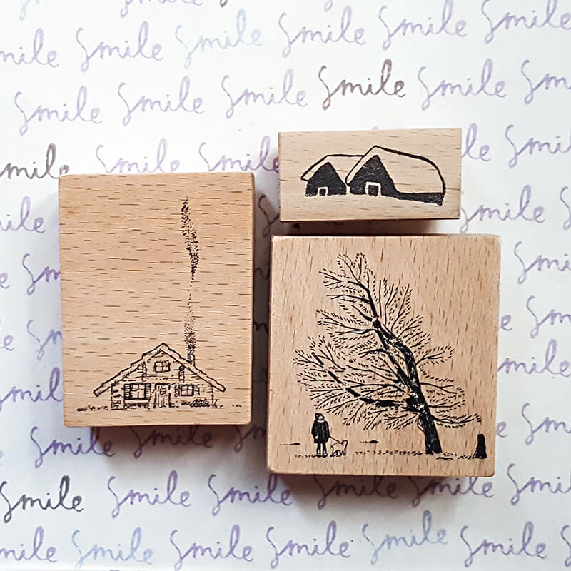 Outdoor Life Nature Autumn Camping Scrapbooking Wooden Stamp