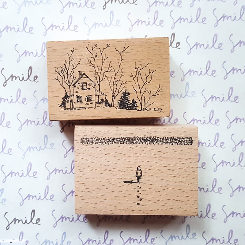 Outdoor Life Nature Autumn Camping Scrapbooking Wooden Stamp