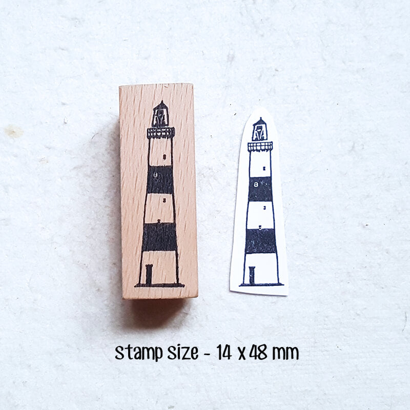 Lighthouse and Whimsical Homes Scrapbooking Wooden Stamp