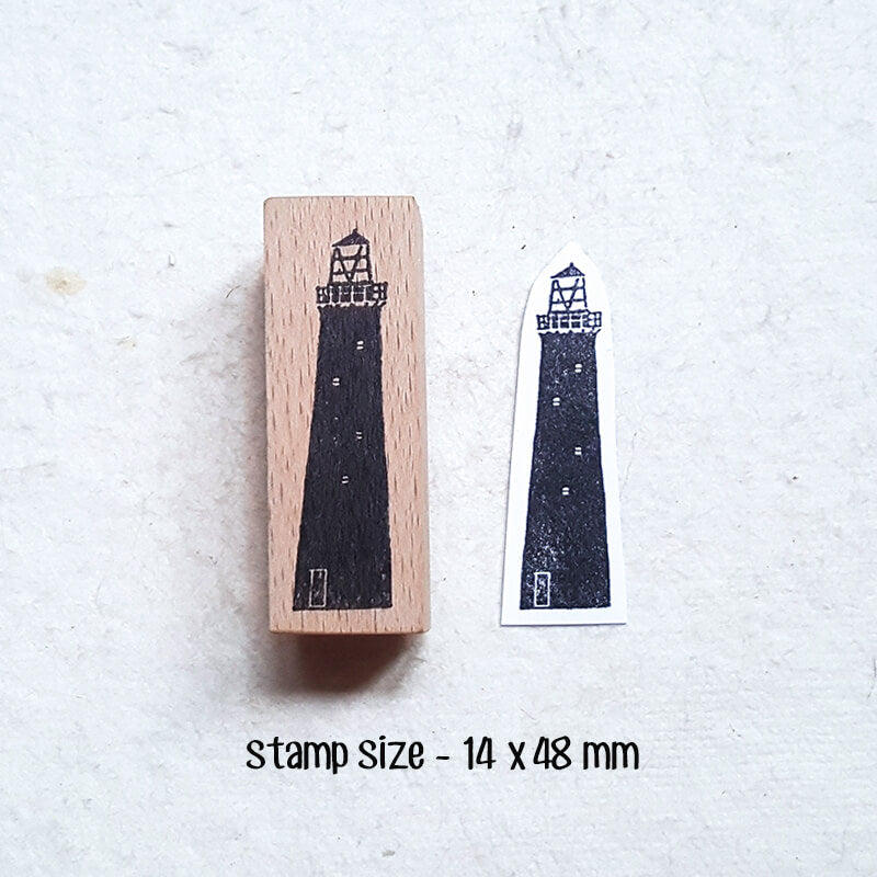 Lighthouse and Whimsical Homes Scrapbooking Wooden Stamp