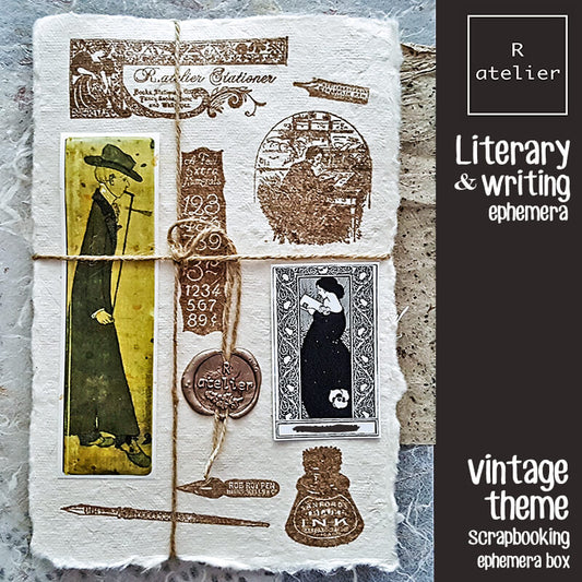 Literary & Writing Shakespeare Proust Ephemera Junk Journaling Scrapbooking Box
