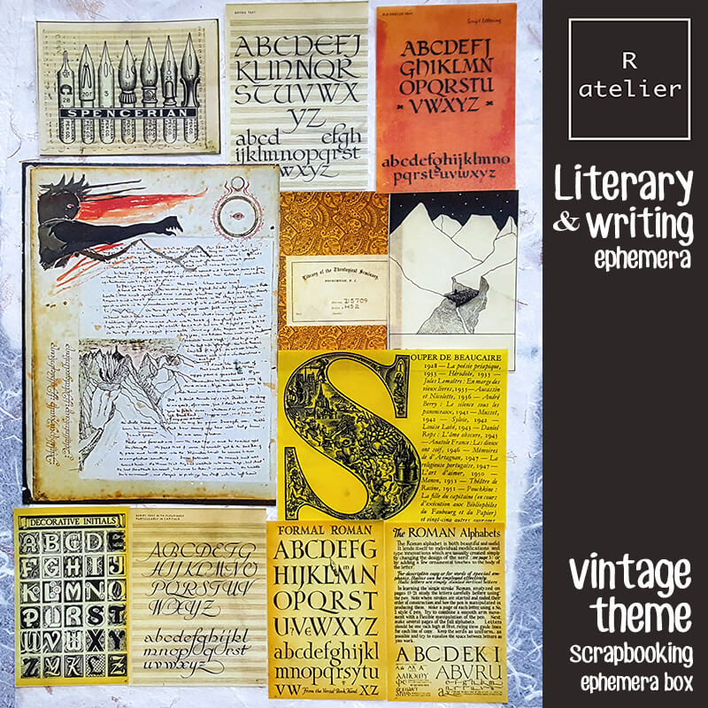 Literary & Writing Shakespeare Proust Ephemera Junk Journaling Scrapbooking Box