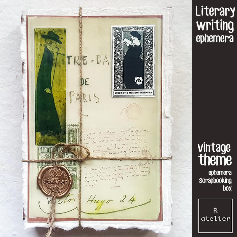 Literary & Writing Shakespeare Proust Ephemera Junk Journaling Scrapbooking Box