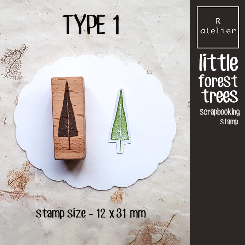 Little Forest Trees Scrapbooking Wooden Stamp