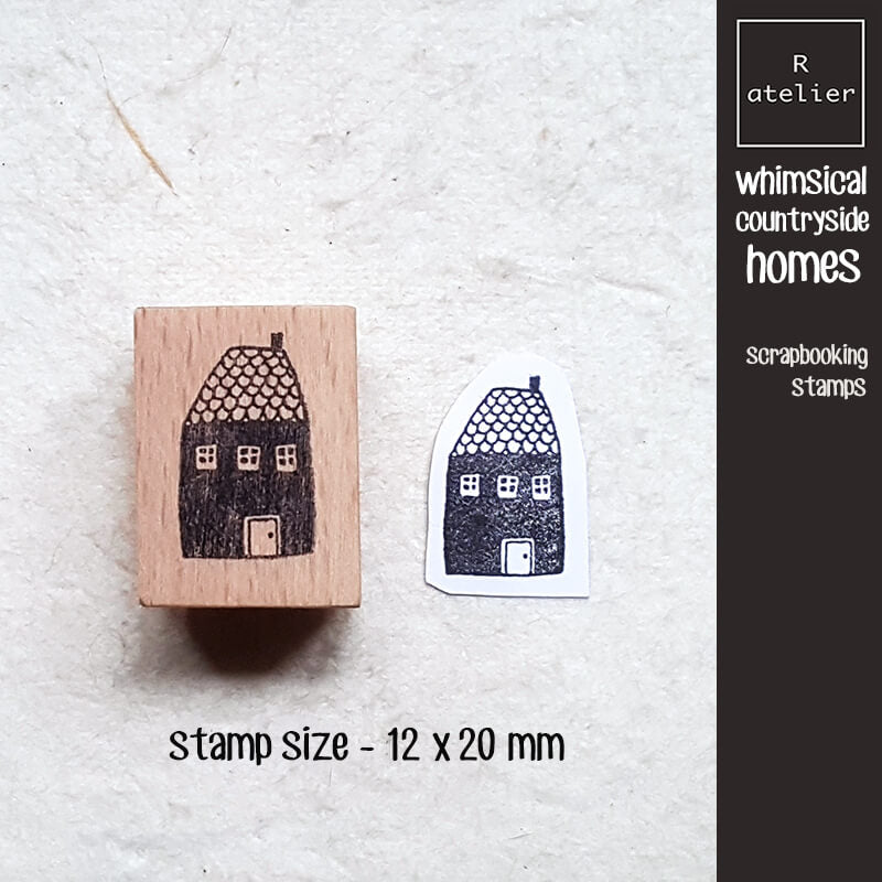 Whimsical Countryside Homes Scrapbooking Wooden Stamp