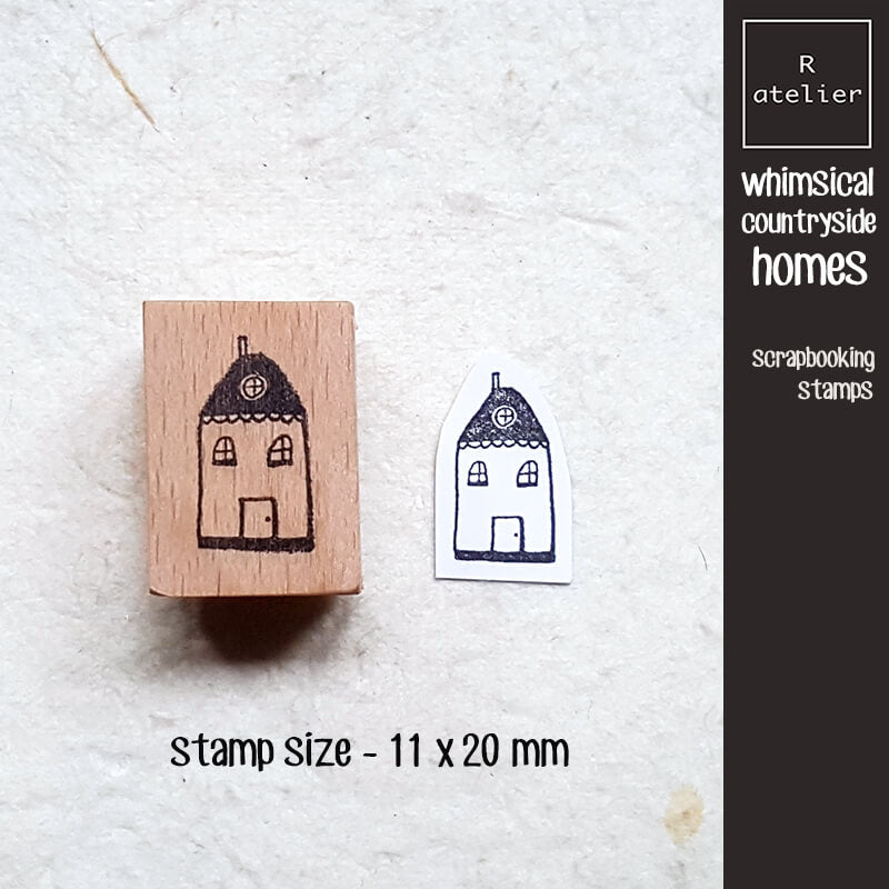 Whimsical Countryside Homes Scrapbooking Wooden Stamp