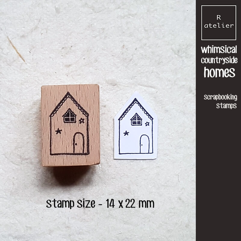 Whimsical Countryside Homes Scrapbooking Wooden Stamp