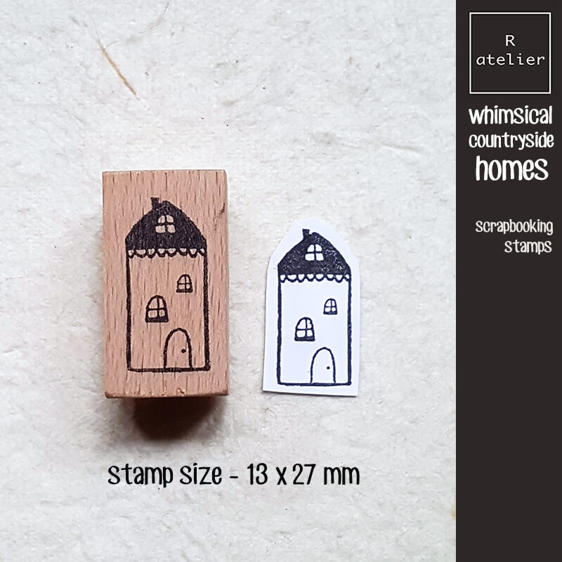 Whimsical Countryside Homes Scrapbooking Wooden Stamp