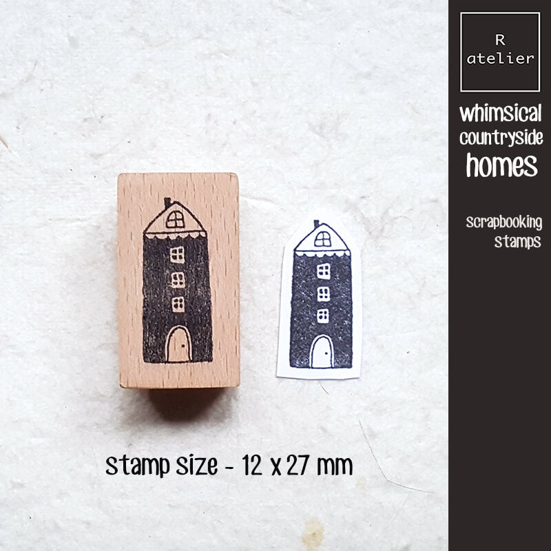 Whimsical Countryside Homes Scrapbooking Wooden Stamp