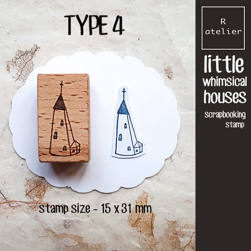 Little Whimsical Houses Scrapbooking Wooden Stamp