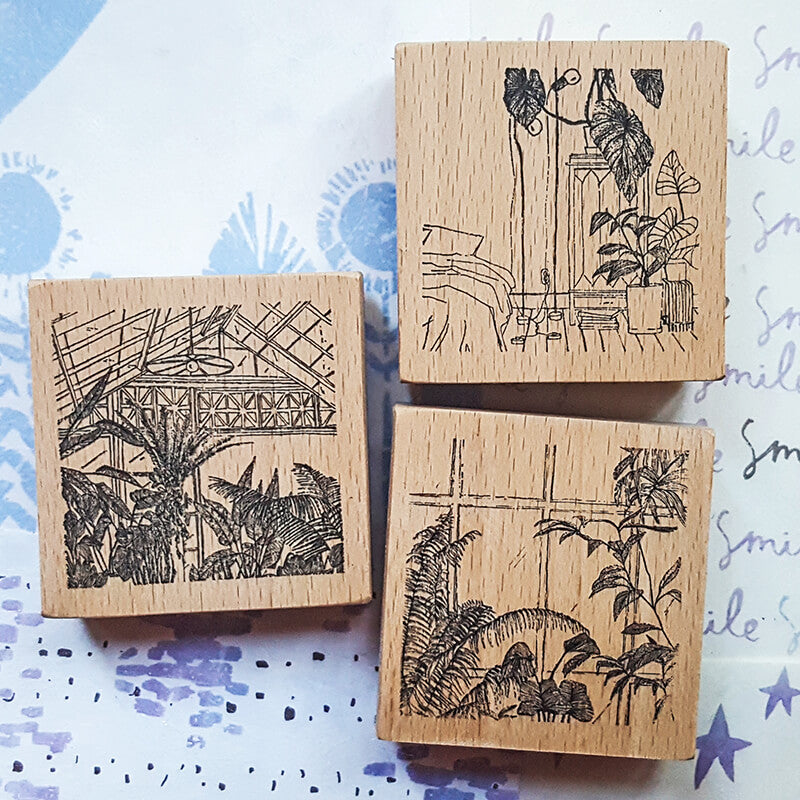 Living with Plants Botanical Life Scrapbooking Wooden Stamps