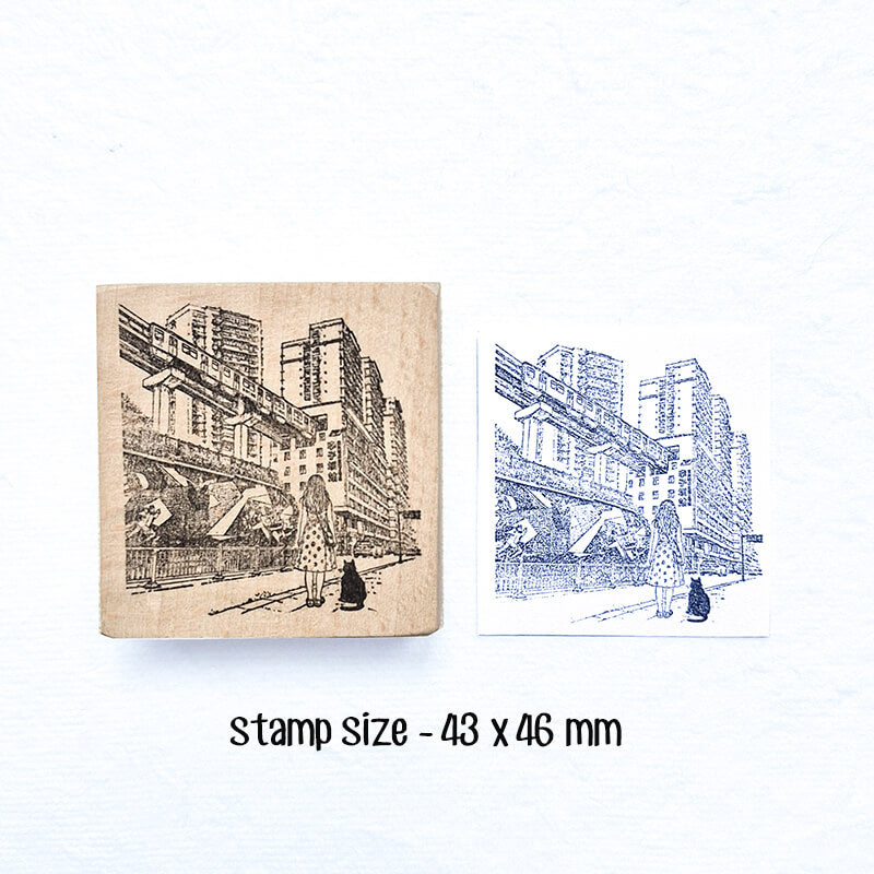 Adventure China Travelogue Scrapbooking Wooden Stamp