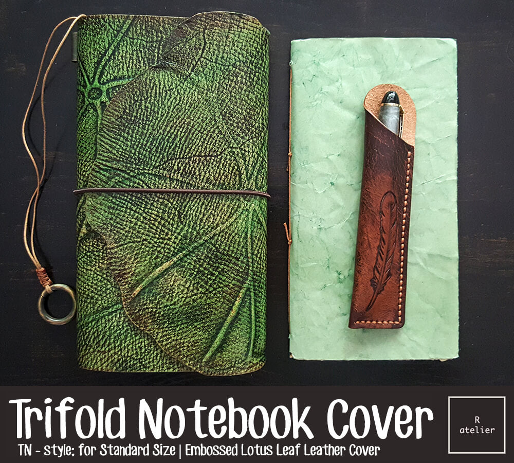 Lotus Leaf Leather Notebook Folio | Standard TN