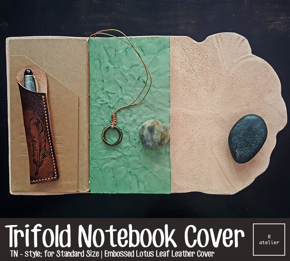 Lotus Leaf Leather Notebook Folio | Standard TN