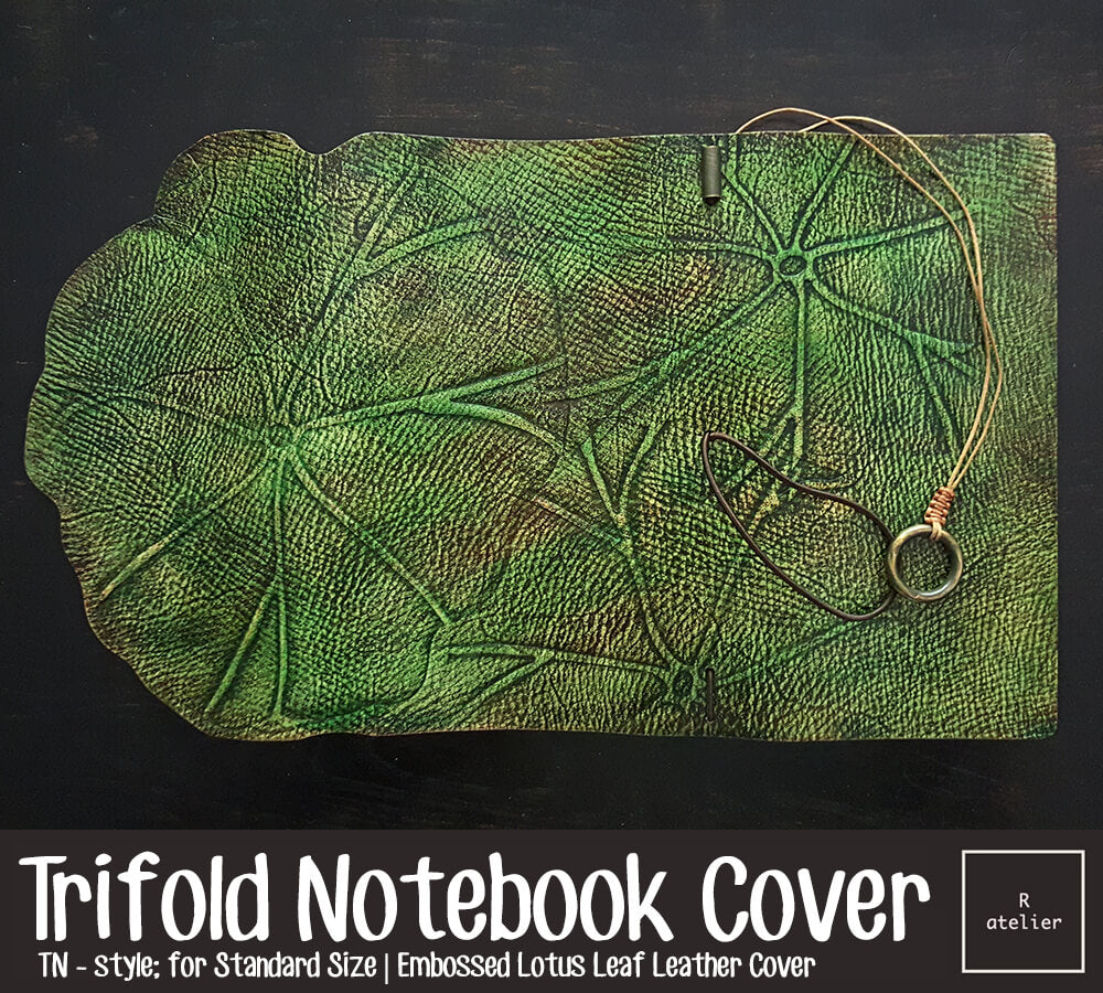 Lotus Leaf Leather Notebook Folio | Standard TN