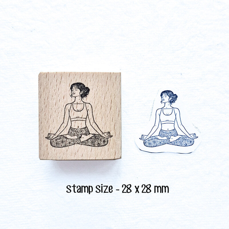 Namaste Yoga Journal Workout Scrapbooking Wooden Stamp