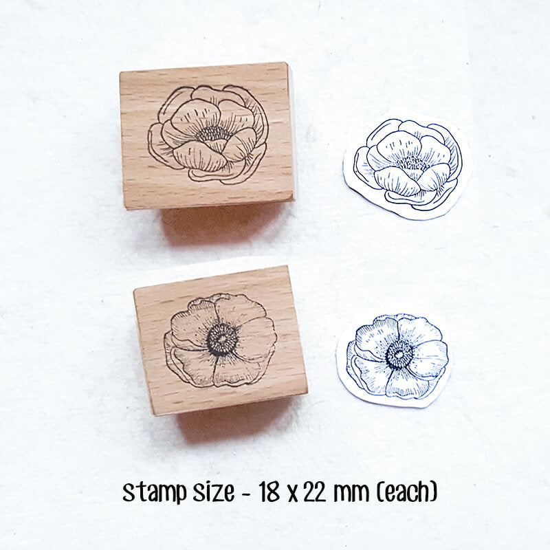 Summer Floral Flower Petals Scrapbooking Wooden Stamp