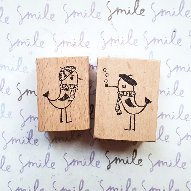 Love Birds Couple Love Story Scrapbooking Wooden Stamp