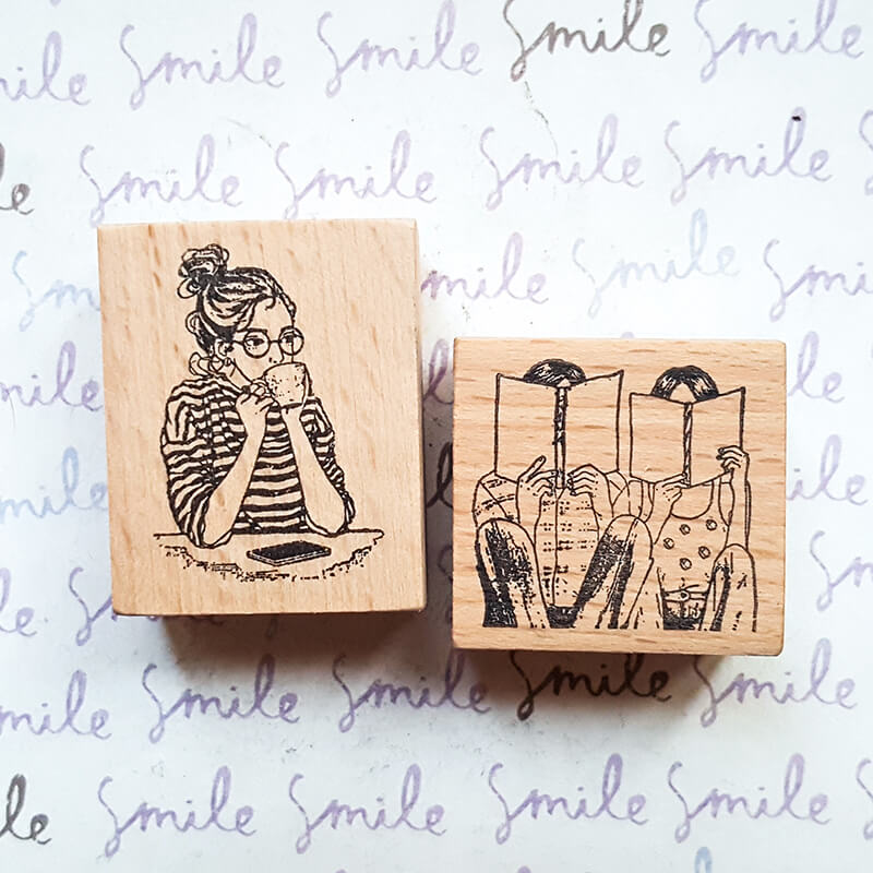 Love Birds Couple Love Story Scrapbooking Wooden Stamp