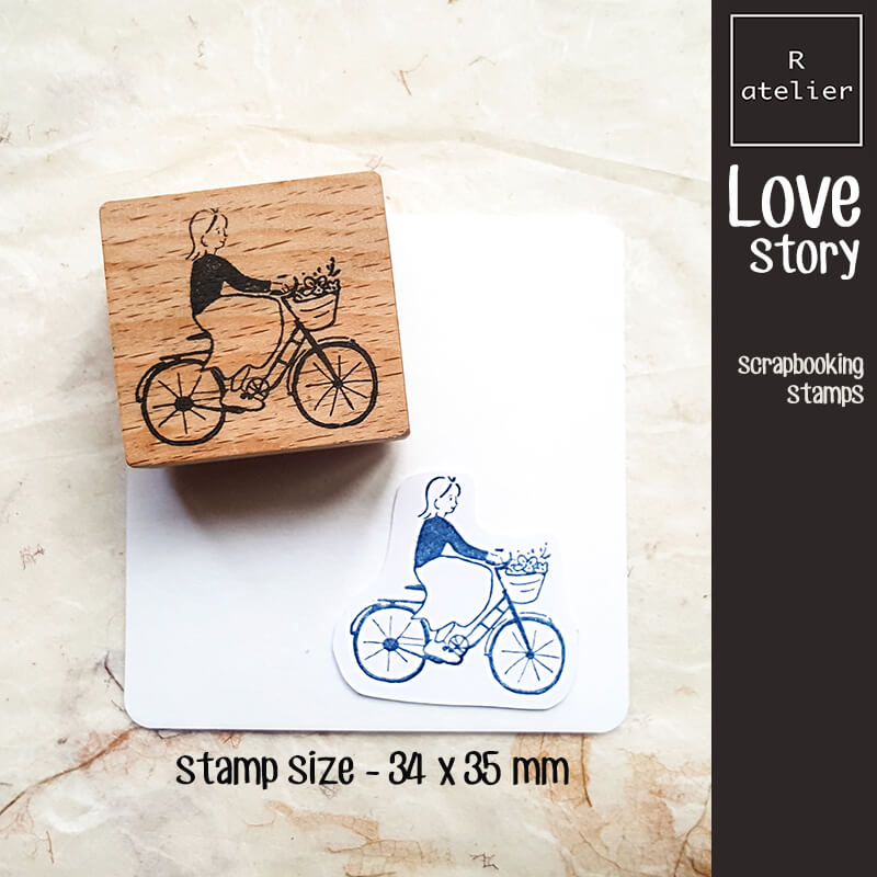 Love Story Scrapbooking Wooden Stamp