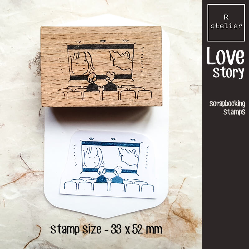 Love Story Scrapbooking Wooden Stamp