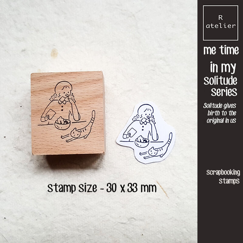 Me Time Self-Care Scrapbooking Wooden Stamp