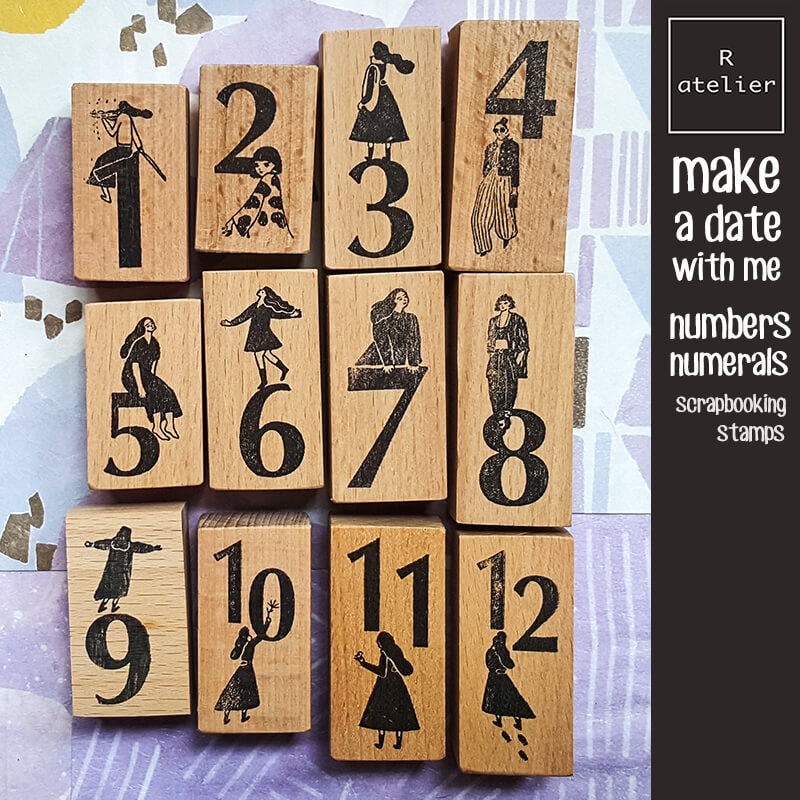 make a date Calendar Numeral Scrapbooking Wooden Stamp