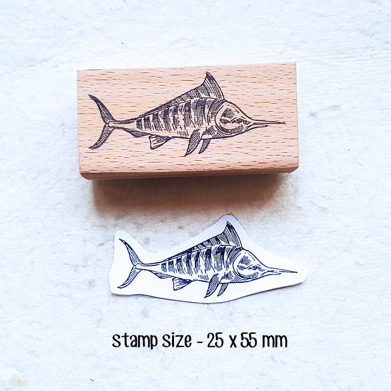 Ocean Saltwater Fish Scrapbooking Wooden Stamp