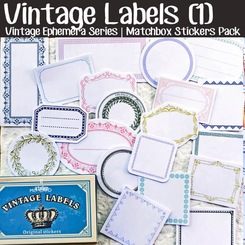 Retro Vintage Labels Tags Ephemera Matchbox Stickers