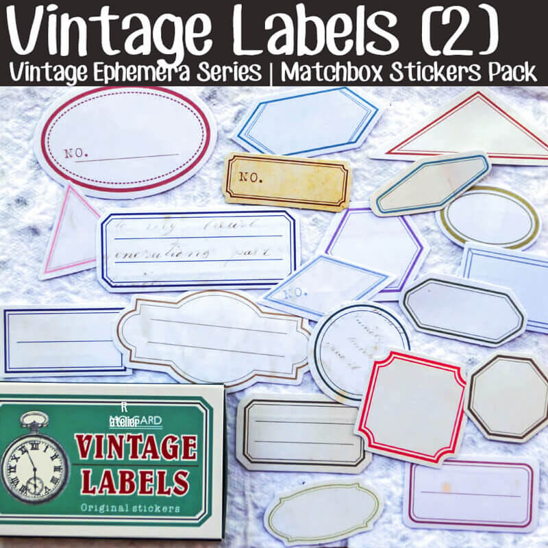 Retro Vintage Labels Tags Ephemera Matchbox Stickers