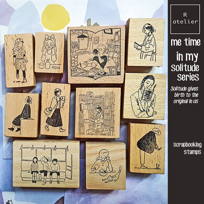 Me Time Self-Care Scrapbooking Wooden Stamp