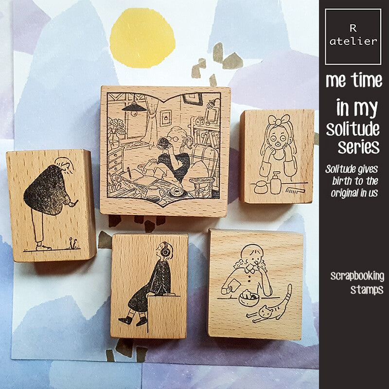 Me Time Self-Care Scrapbooking Wooden Stamp