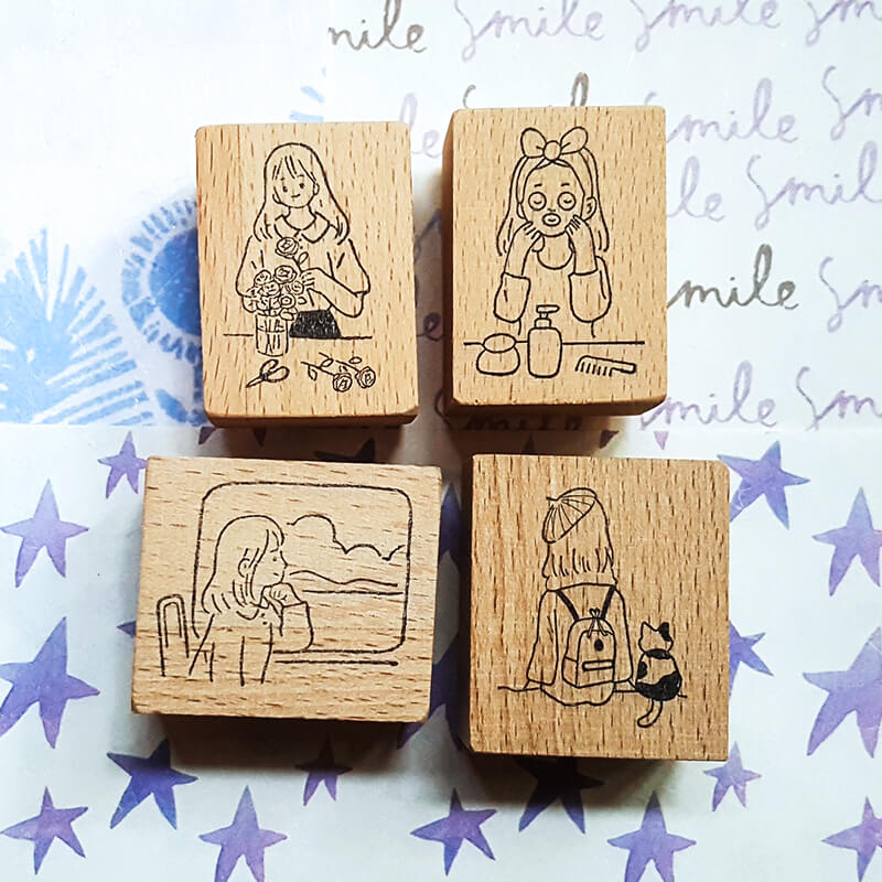 Me Time Self-Care Scrapbooking Wooden Stamp