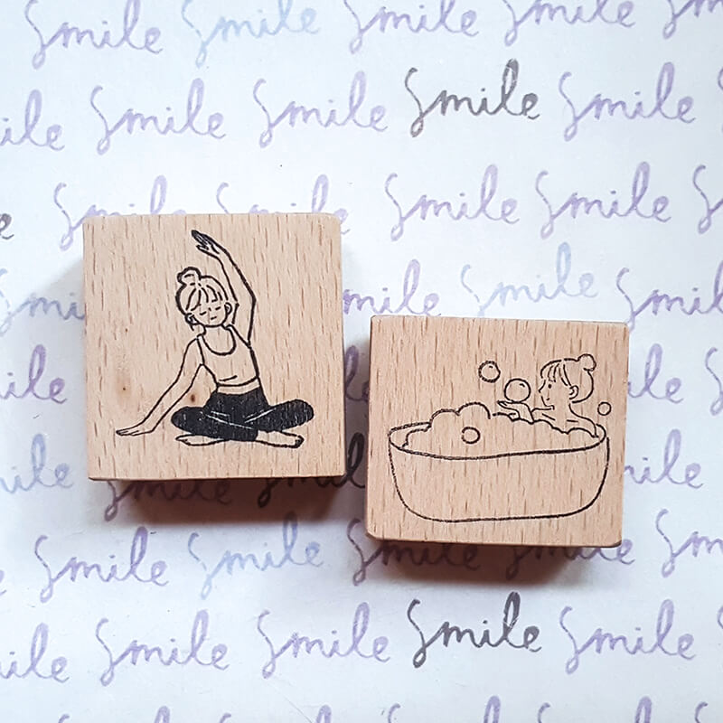 Me Time Self-Care Scrapbooking Wooden Stamp