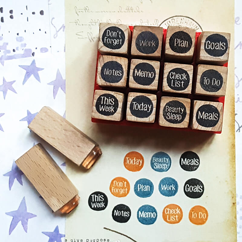 Mini Tiny Daily Life Diary Scrapbooking Wooden Stamp