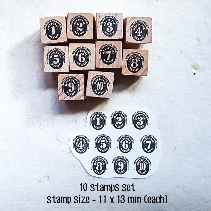 Numbers Numerals Postmarks Postal Ephemera Scrapbooking Wooden Stamp