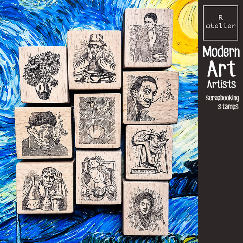 Modern Art Artists Scrapbooking Stamp