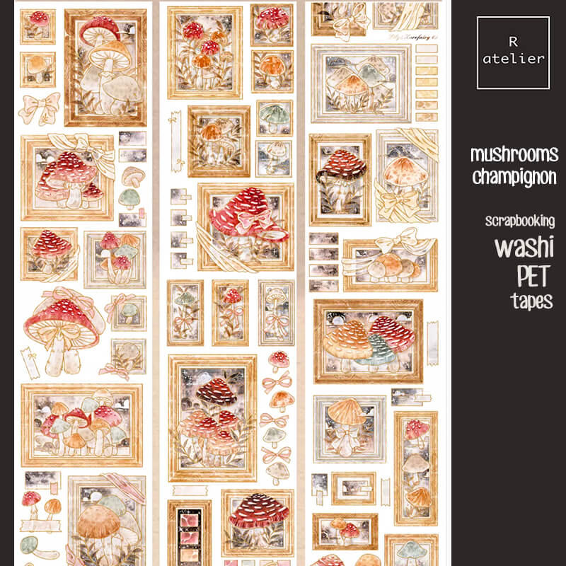 Mushroom / Champignon Botanical Scrapbooking Washi Tape