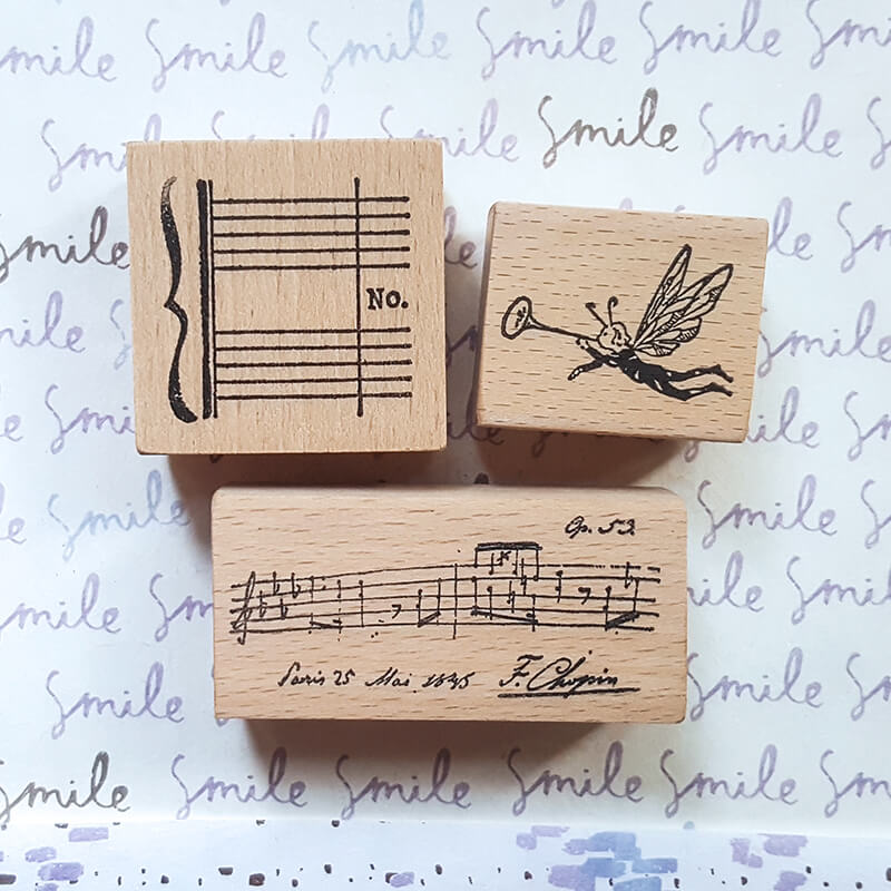 Musical Composition Chopin Music Notes Scrapbooking Wooden Stamp