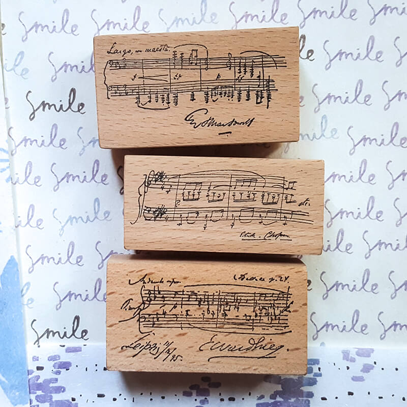 Musical Composition Chopin Music Notes Scrapbooking Wooden Stamp