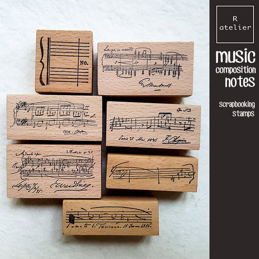 Musical Composition Music Notes Scrapbooking Wooden Stamp