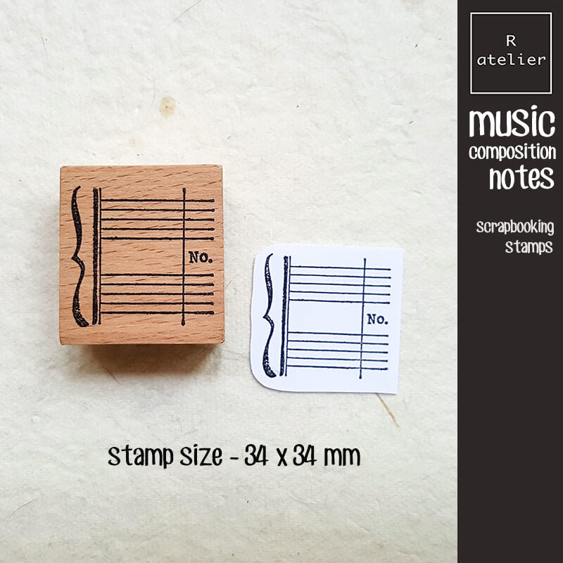 Musical Composition Music Notes Scrapbooking Wooden Stamp