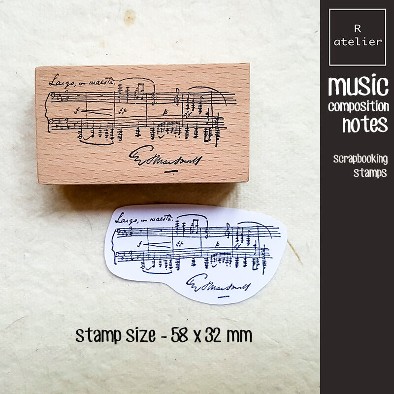 Musical Composition Music Notes Scrapbooking Wooden Stamp