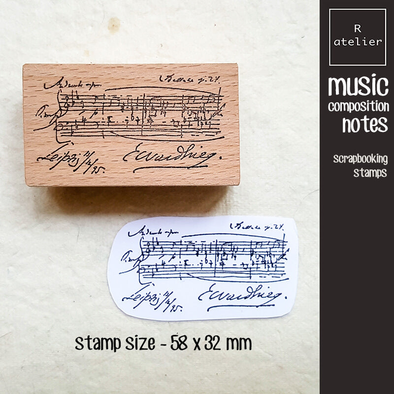 Musical Composition Music Notes Scrapbooking Wooden Stamp