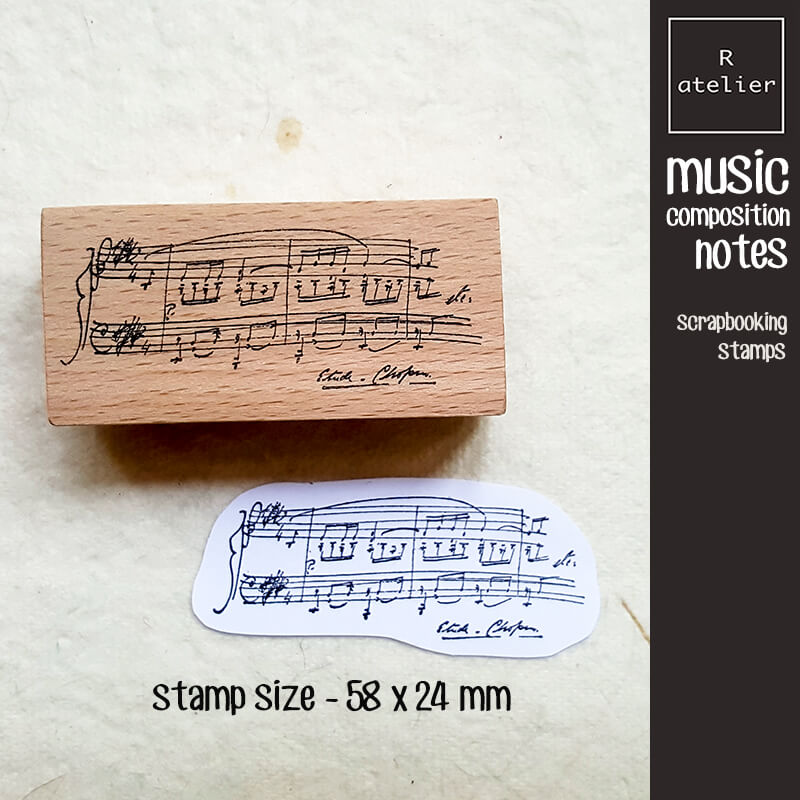 Musical Composition Music Notes Scrapbooking Wooden Stamp